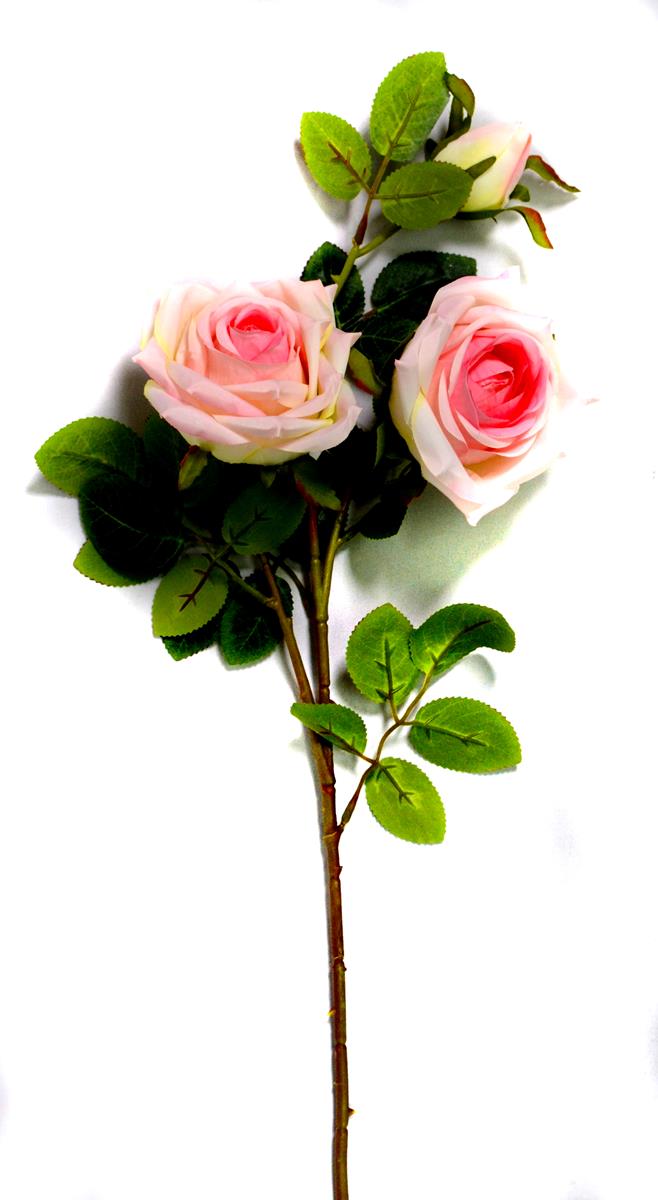 RAMO 2 ROSAS CON UN CAPULLO Y HOJAS. 5 COLORES: ROJO. BLANCO. CELESTE. ROSA. AMARILLO